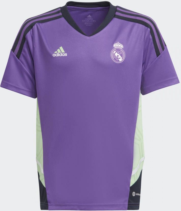 Adidas Kids adidas Real Madrid Trainingsshirt 2022 2023 Kids Paars Donkerblauw Wit