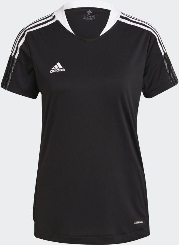 adidas Tiro 21 Trainingsshirt Dames Zwart Wit