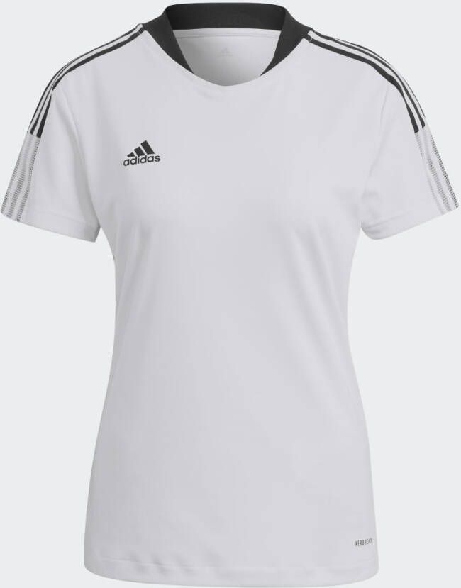 adidas Tiro 21 Voetbalshirt Dames Wit Zwart