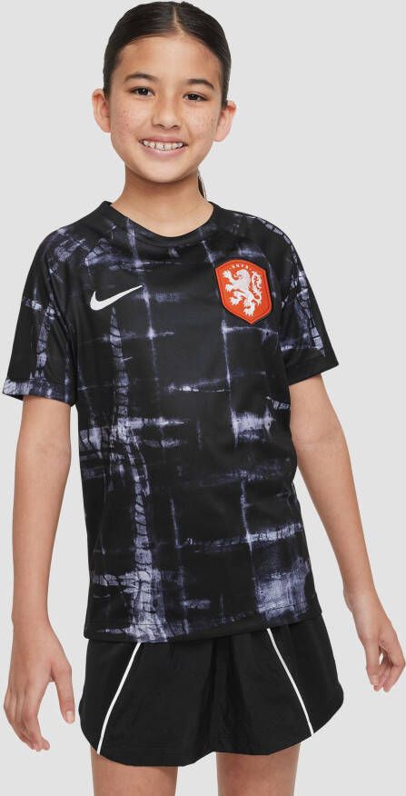 Nike knvb nederland dri fit pre match trainingsshirt 22/23 zwart/wit kinderen online kopen