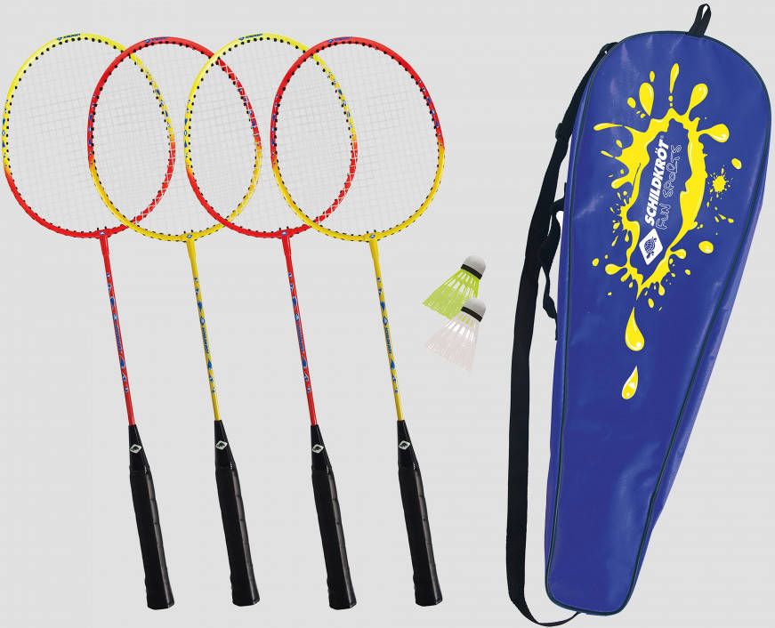 Donic Schildkröt badmintonset 6 delig rood/geel online kopen