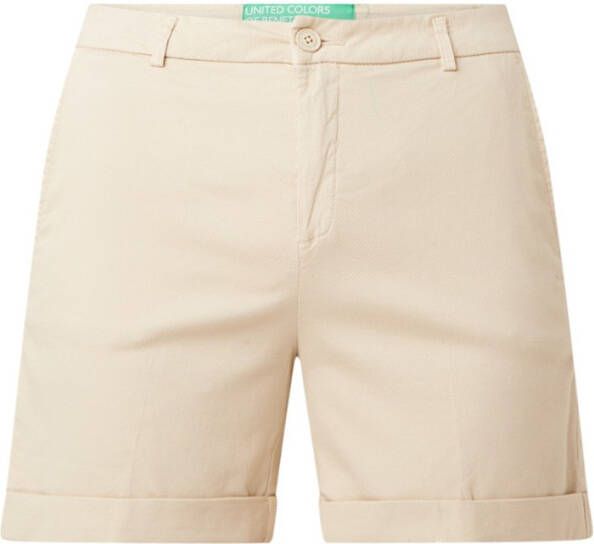Benetton Mid waist slim fit shorts met steekzakken