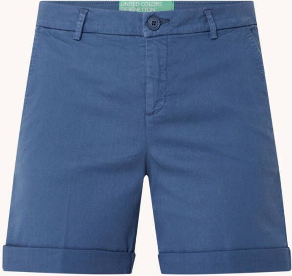 Benetton Mid waist slim fit shorts met steekzakken