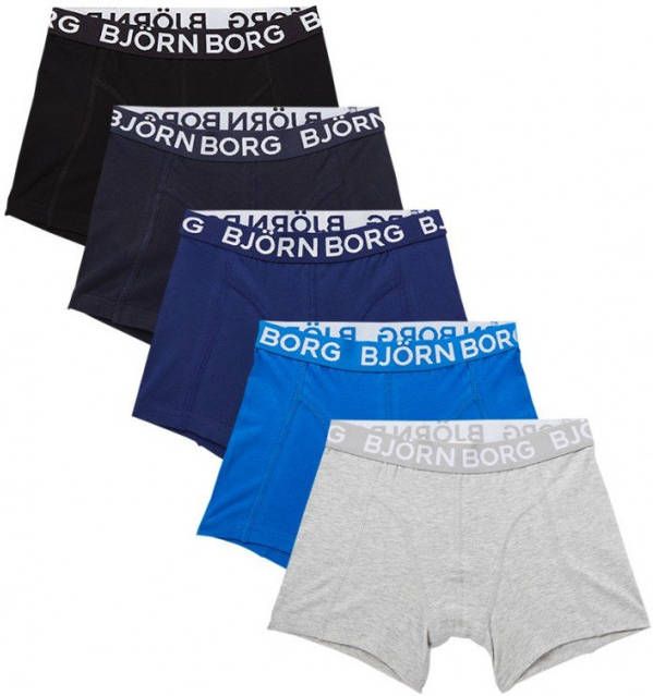 Bjorn Borg ! Jongens 5-pack Boxers Maat 140 Diverse Kleuren Katoen/elasthan