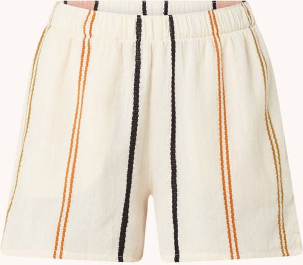 by-bar by bar Isa Athia high waist wide fit korte broek met streepprint