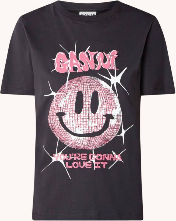 Ganni Jersey T shirt van biologisch katoen met logoprint