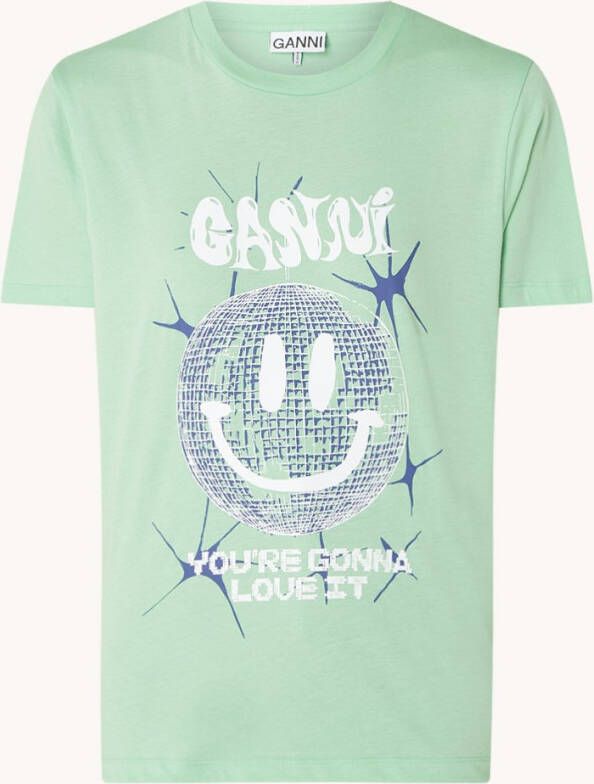 Ganni T shirt van biologisch katoen met logoprint