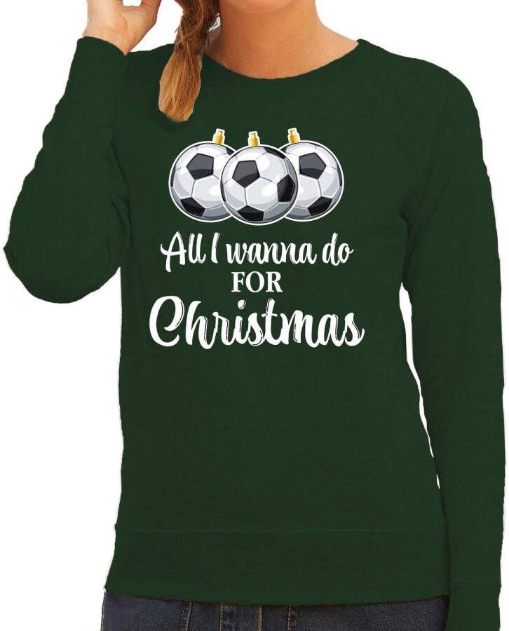 Bellatio Decorations Foute Voetbal Kersttrui/Sweater Kerst Groen Voor Dames Xs Kerst Truien