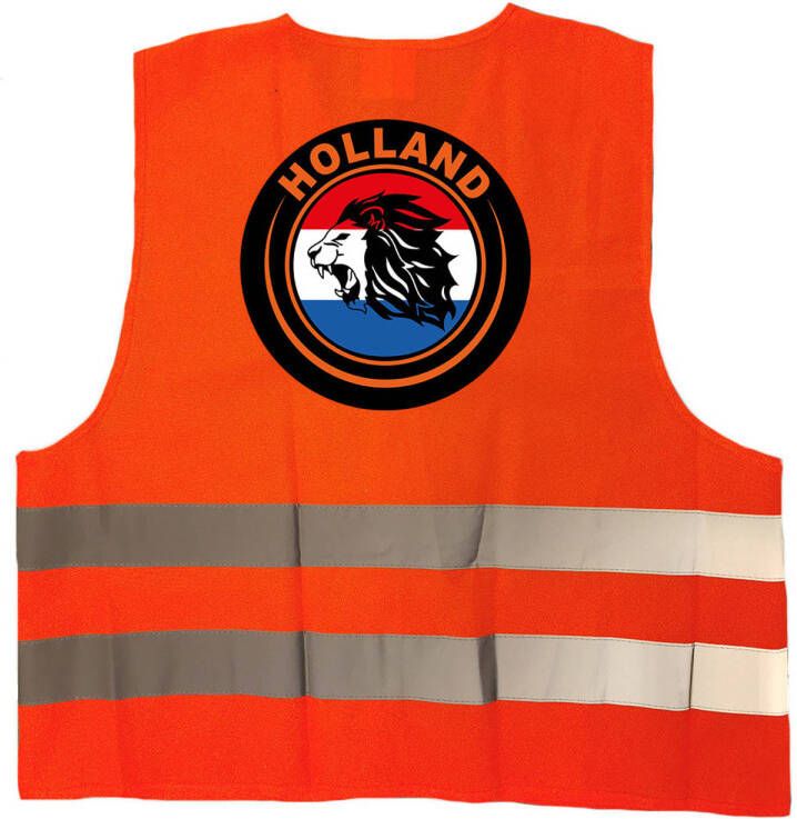 Bellatio Decorations Hollandse Leeuw Veiligheidshesje Oranje Ek/Wk Supporter Outfit Voor Volwassenen Feestshirts