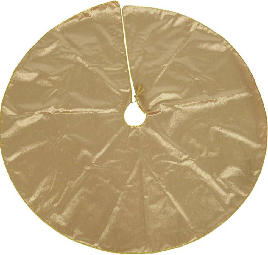 Decoris Kerstboomrok/kerstboom Kleed Velvet Goud 120 Cm Kerstboommand/Huls