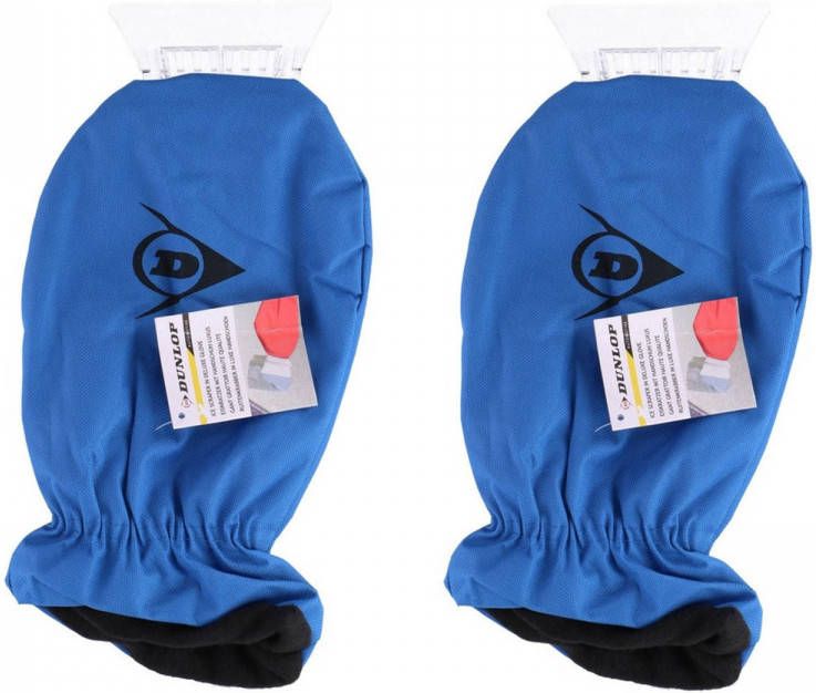 Dunlop 2x Ijskrabbers Met Warme Handschoen Blauw 35 Cm Ijskrabbers