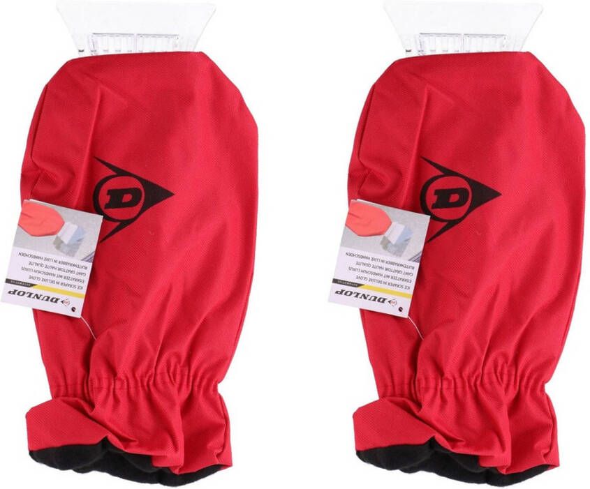 Dunlop 2x Ijskrabbers Met Warme Handschoen Rood 35 Cm Ijskrabbers