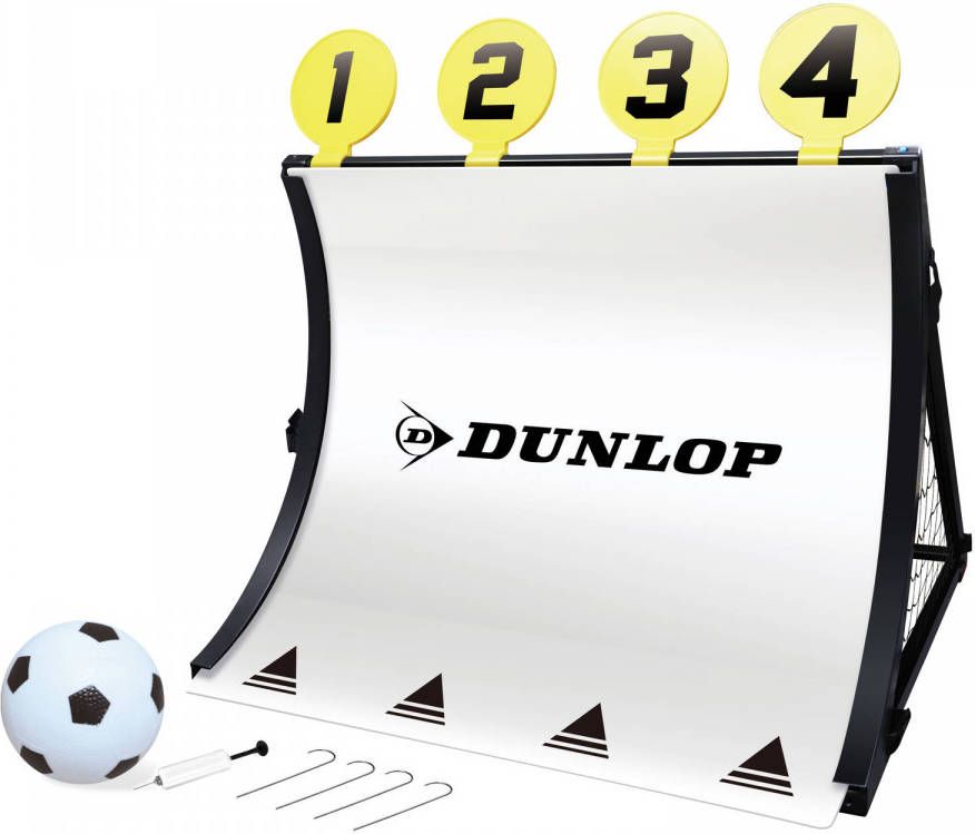 Dunlop Voetbaldoel 4 in 1 Met Voetbal, Pomp, Schietschijven En Haringen 78 X 75 X 58 Cm