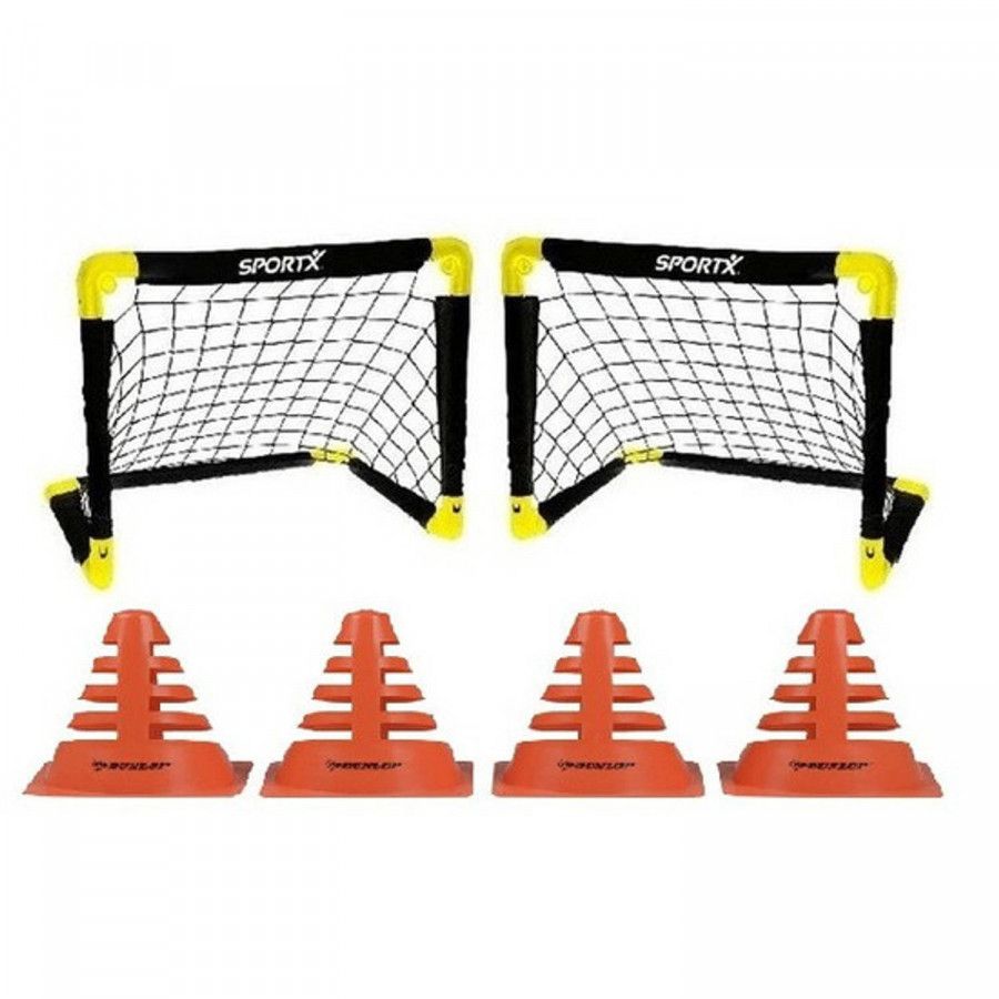 Merkloos Set Van 2 Voetbal Goals 55 X 44 X 44 Cm Incl 4 Pilonnen Voetbaldoel