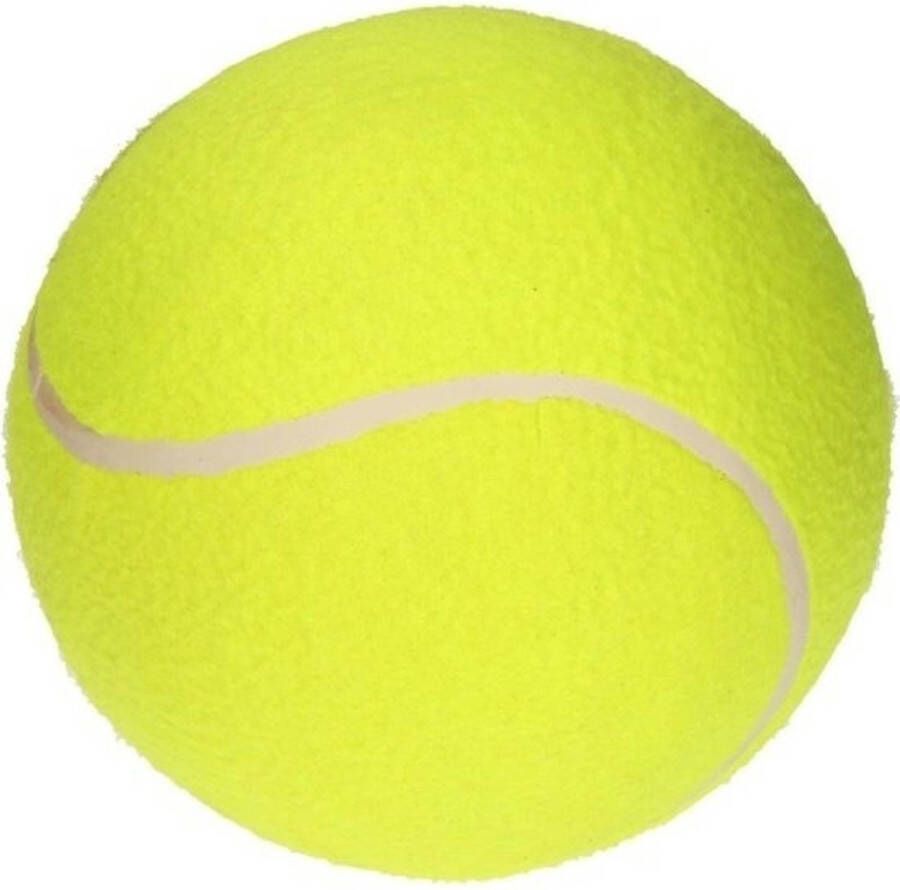 Merkloos Opblaasbare Tennisbal Xl Geel 20 Cm Tennisballen