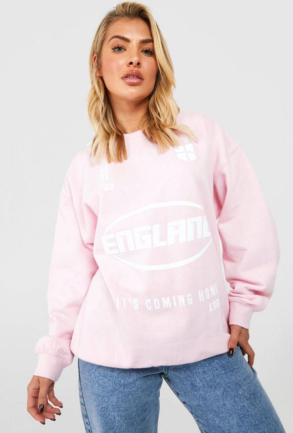 boohoo Oversized Engeland Trui, Light Pink