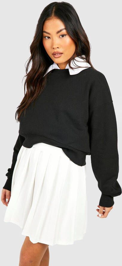 boohoo Petite Geplooide Mini Tennis Rok, White