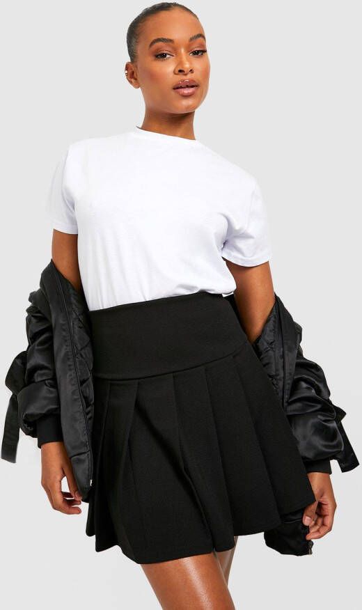 boohoo Tall Geplooide Mini Tennis Rok, Black