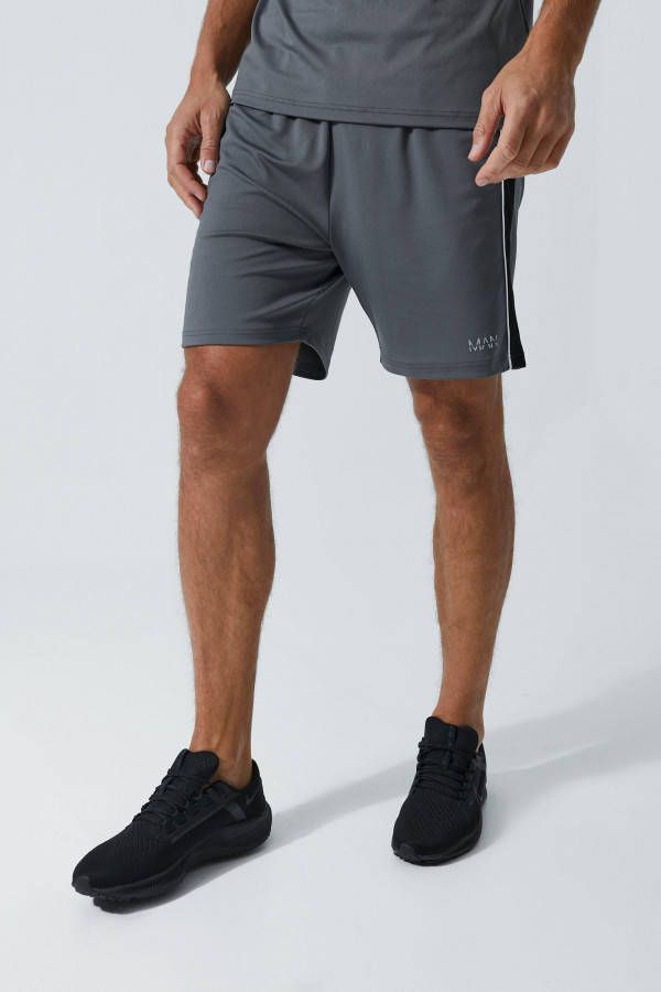 boohoo Tall Man Active Performance Voetbal Shorts, Charcoal
