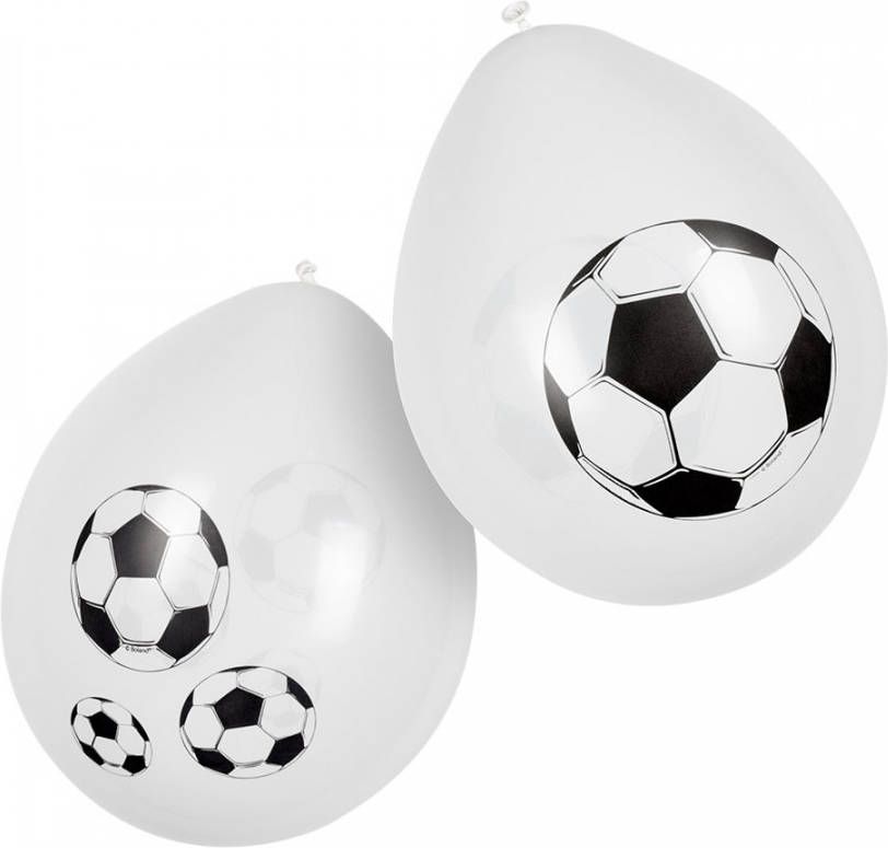 Boland Ballonnen Voetbal 6 Stuks Zwart/wit