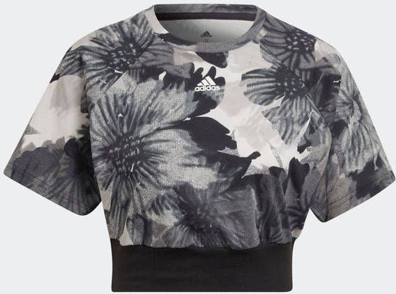 Adidas Allover Print Crop Top Dames Vests