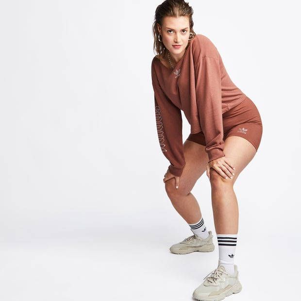 Adidas Shorts Step Into You Dames Korte Broeken Brown 93% Katoen, 7% Elastaan online kopen