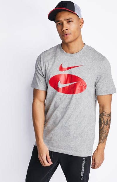 Nike Sportswear Shortsleeve Tee Heren T Shirts Grey 50% Katoen, 50% Polyester