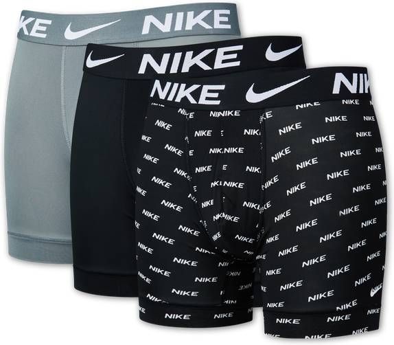 Nike Swoosh Boxer 3 Pack Unisex Ondergoed Grey Poly(Polyester )
