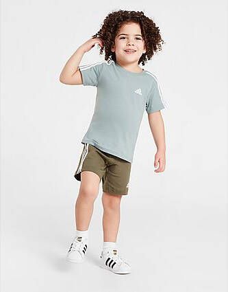 Adidas Badge Of Sport 3 Stripes T Shirt/Shorts Set Infant Green Kind