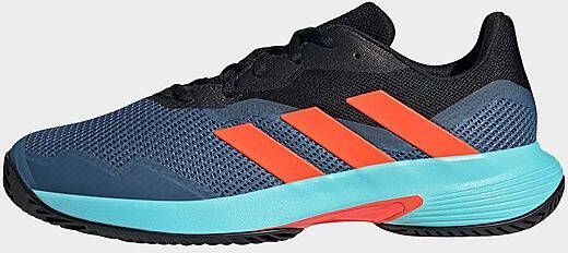 Adidas Courtjam Control Tennisschoenen Core Black/Pulse Aqua/Altered Blue Dames