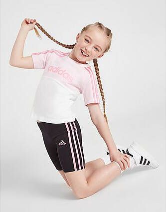 Adidas Girls' Linear T Shirt/Shorts Set Children Pink