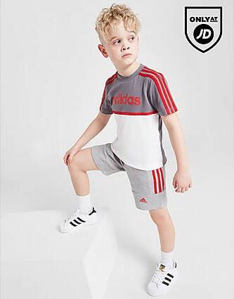 Adidas Linear T Shirt/Shorts Set Children Grey Kind