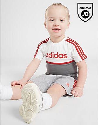 Adidas Linear T Shirt/Shorts Set Infant Grey Kind