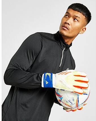 Adidas Predator Edge Fingersave Match Handschoenen White/Solar Red/Bright Cyan Dames