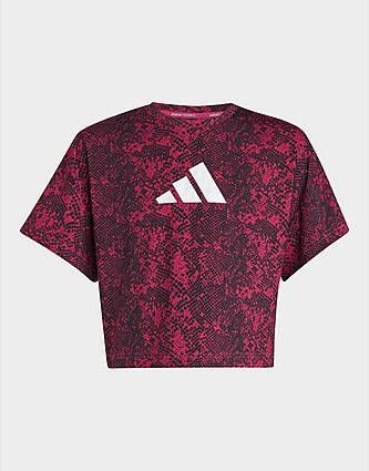 Adidas Training AEROREADY Animal Print T shirt Semi Lucid Fuchsia/Carbon/White