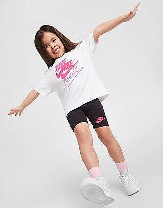 Nike Girls' Futura T Shirt/Cycle Shorts Set Children White Kind