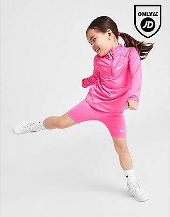 Nike Girls' Pacer 1/4 Zip/Cycle Shorts Set Children Pink Kind