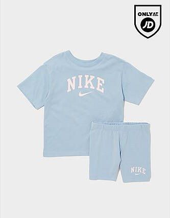 Nike Girls' Varsity T Shirt/Cycle Shorts Children Blue Kind