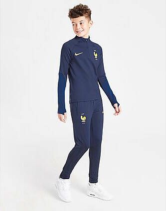 Nike Kids Nike FFF Strike Nike Dri FIT knit voetbalbroek voor kids Midnight Navy/Game Royal/Metallic Gold