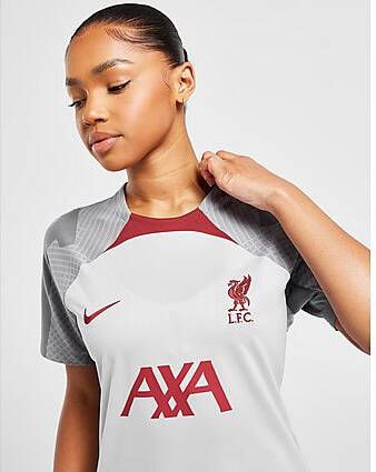 Nike Liverpool FC Strike Dri FIT knit voetbaltop voor dames Wolf Grey/Smoke Grey/Tough Red Dames