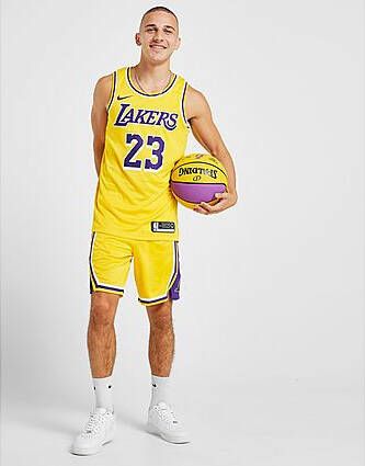 Nike NBA Los Angeles Lakers Swingman Shorts Heren Amarillo/Field Purple/White/Field Purple Heren