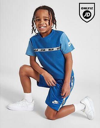 Nike Swoosh Tape T shirt/Shorts Set Kinderen Blue Kind