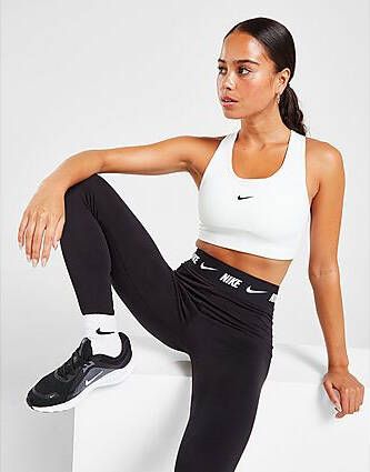 Nike Training Dri FIT Swoosh Sports Bra White/Black Dames