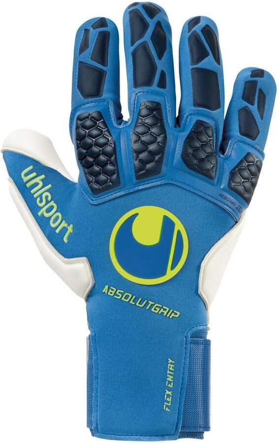 Uhlsport Keepershandschoenen Hyper Act Absolutgrip Reflex Blauw/Wit/Fluo Yellow