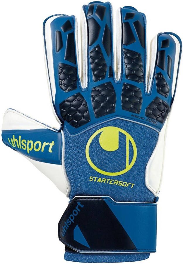 Uhlsport Keepershandschoenen Hyper Act Starter Soft Blauw/Wit/Fluo Yellow Kinderen
