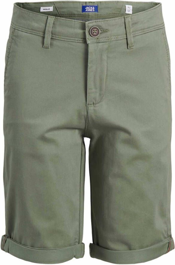 jack & jones ! Jongens Bermuda Maat 140 Legergroen Katoen/elasthan