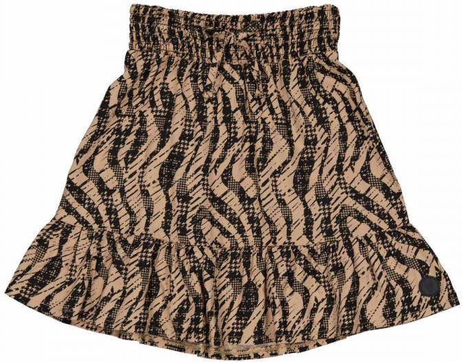 LEVV Girls rok Tinka met zebraprint camel/antraciet
