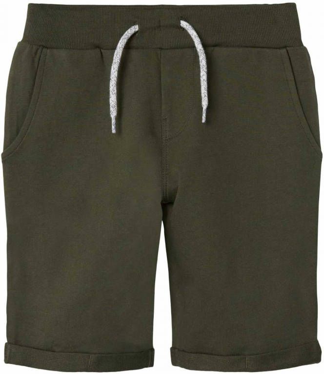 NAME IT KIDS regular fit sweatshort NKMVERMO donkergroen