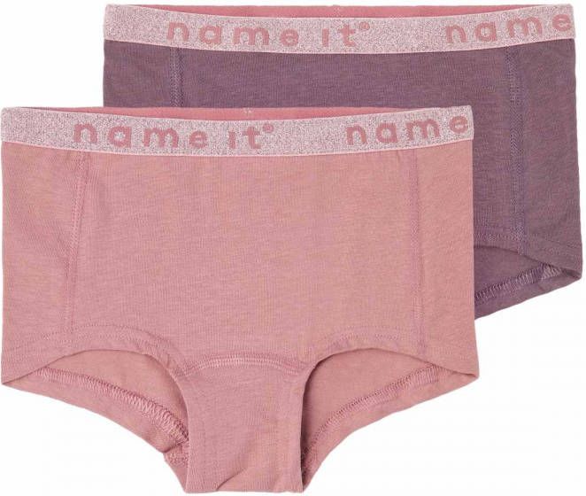 name it ! Meisjes 2 Pack Hipster -- Diverse Kleuren Katoen/elasthan