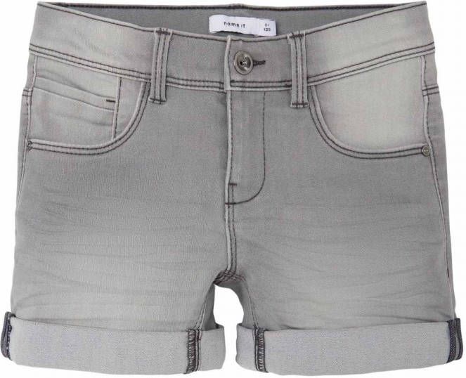 NAME IT KIDS slim fit jeans short NKFSALLI grijs